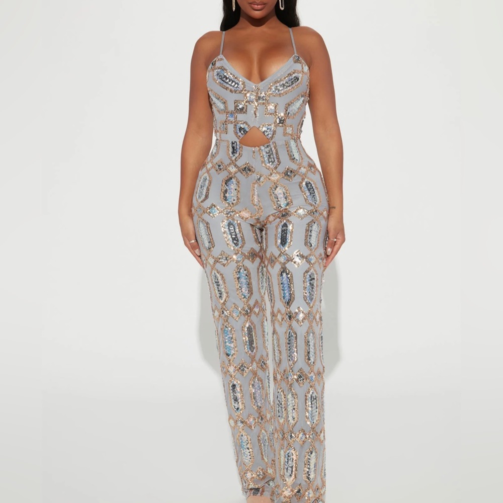Gorgeous light blue sequin Jumpsuit SOLD OUT ON SITE.